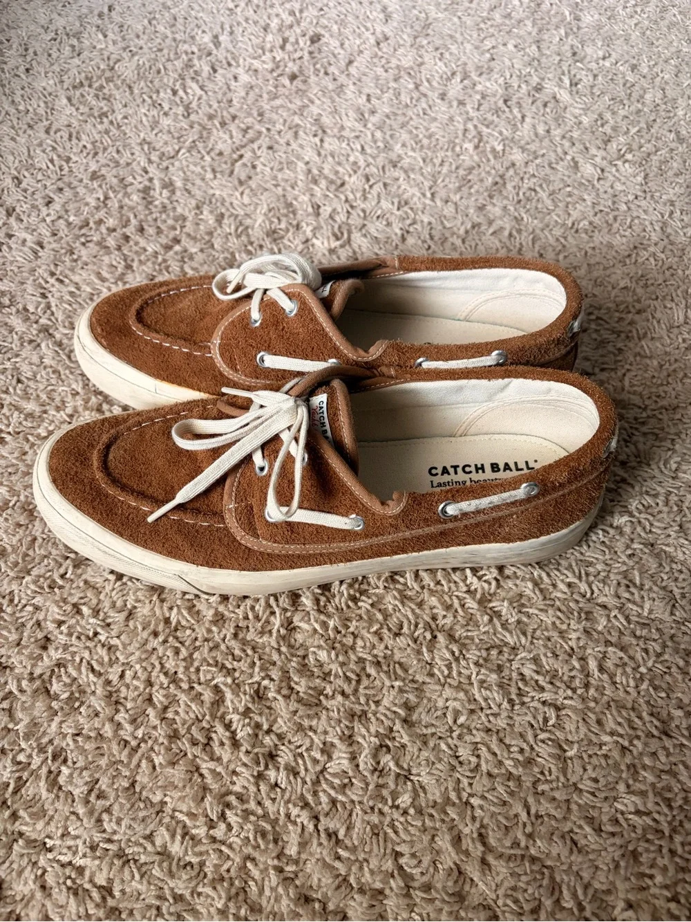 Catchball Brown Suede Boat Shoes Mens Size 10